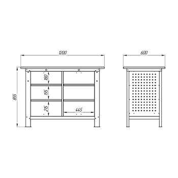 Верстак металлический двухтумбовый SL 01.01 1200