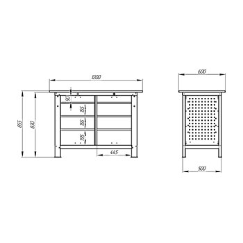 Верстак металлический двухтумбовый SL 01.03 1200