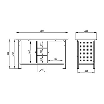 Верстак металлический трехтумбовый SL 010.00.03 1500